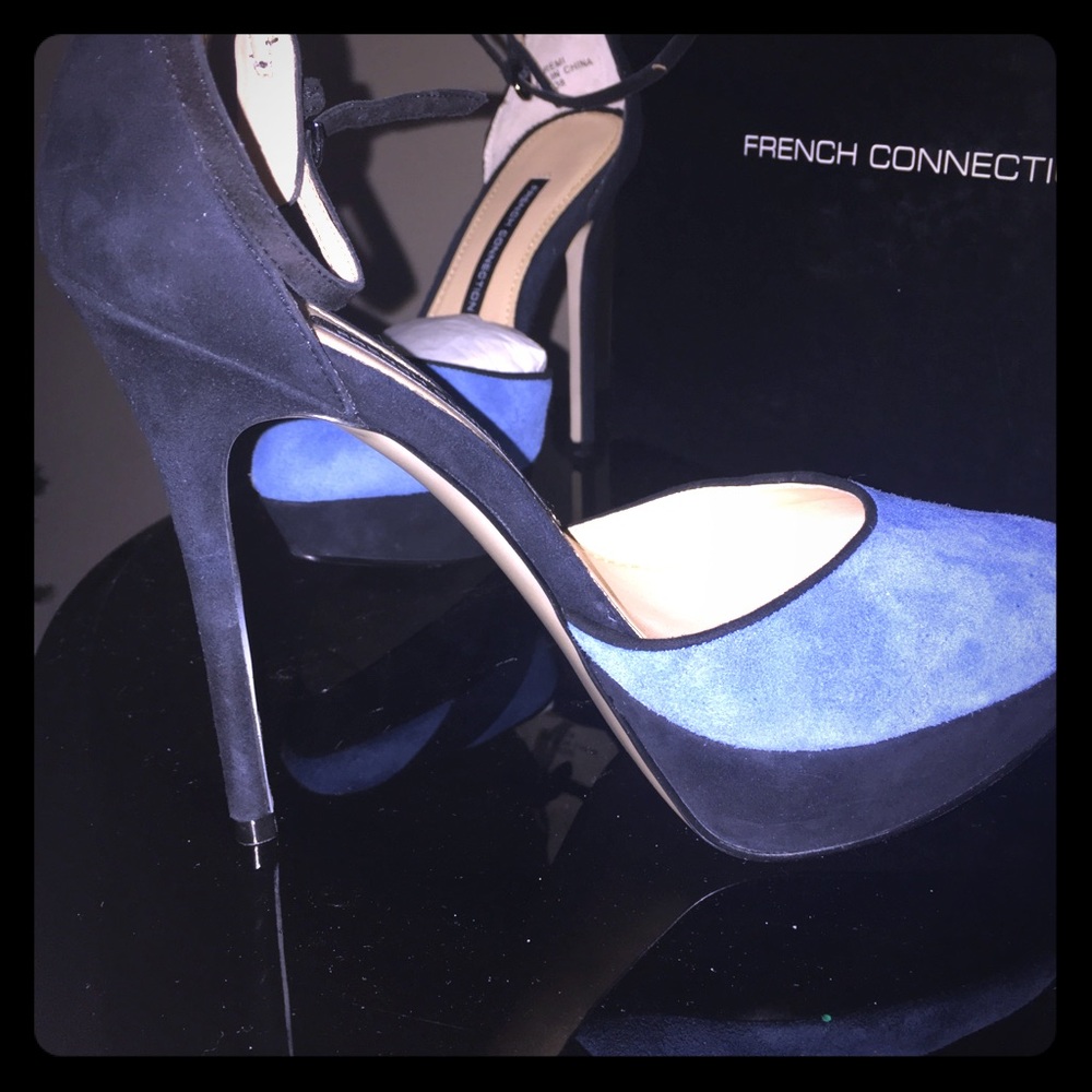 French Connection sexy suede ankle strap pumps